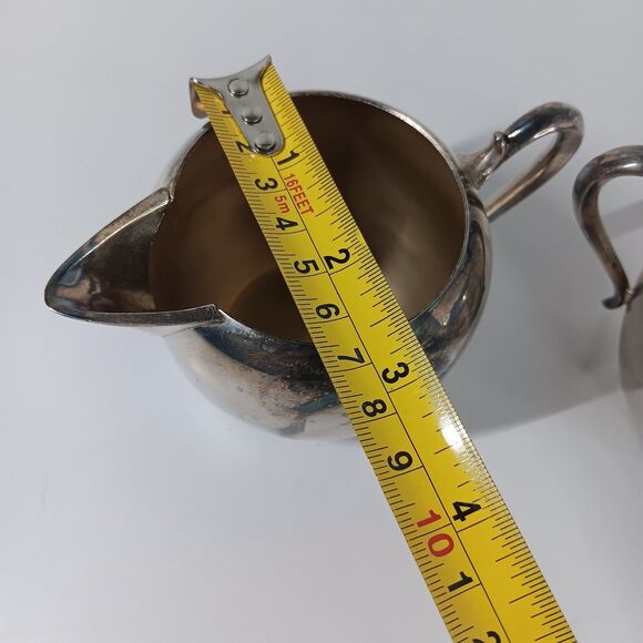 Wallace Silverplate Lot Creamer Sugar Bowl Butter Tray Dish With Glass Insert - Picture 9 of 13